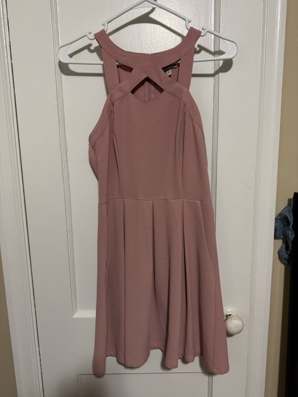 Speechless Dusty Rose Sleeveless Cross-Back Dress